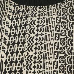 Fendi Black Printed Silk Crew Neck T-Shirt M
