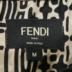 Fendi Black Printed Silk Crew Neck T-Shirt M
