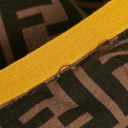 Pre Owned Fendi Brown FF Logo Print Cotton Crewneck T-Shirt M