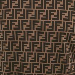 Pre Owned Fendi Brown FF Logo Print Cotton Crewneck T-Shirt M