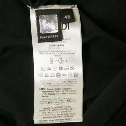 مملوكة مسبقًا Fendi Black Cotton Monster Leather Applique Detail Crew Neck T-Shirt M