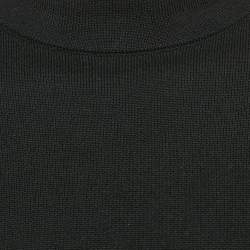 Fendi Black Wool Knit Mock Neck Pullover L