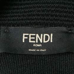 Fendi Black Wool Knit Mock Neck Pullover L