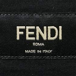 Pre Owned Fendi Black Cotton and Organza Logo Laser-Cut Detail T-Shirt XL