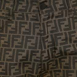 مملوكة مسبقًا Fendi Brown Zucca Jacquard Jeans L Waist 34"