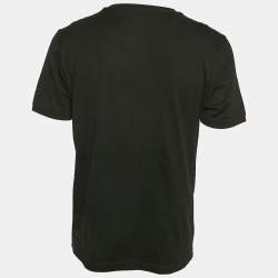 Fendi Black Embroidered Jersey Crewneck T-Shirt XL