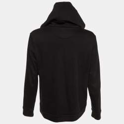 Fendi Black Monster Eyes Patch Detail Cotton Knit Hoodie L