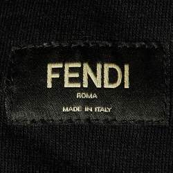 Fendi Black Monster Eyes Patch Detail Cotton Knit Hoodie L