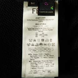 Fendi Black Monster Eyes Patch Detail Cotton Knit Hoodie L