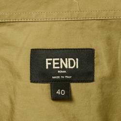 مملوكة مسبقًا Fendi Green Cotton Short Sleeve Shirt M