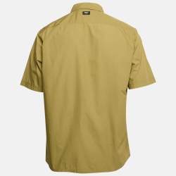 مملوكة مسبقًا Fendi Green Cotton Short Sleeve Shirt M