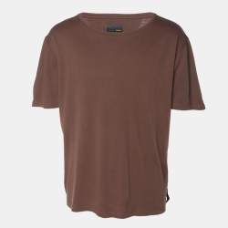 Fendi Brown Jersey Crew Neck T-Shirt L