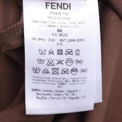 Fendi Brown Jersey Crew Neck T-Shirt L