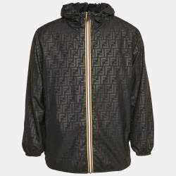 Fendi Black Forever Fendi Synthetic K-Way Reversible Jacket M
