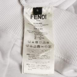 Fendi White FF Print Cotton Knit Hoodie S