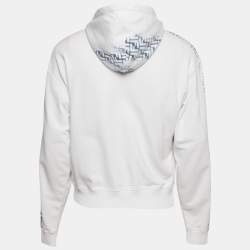 Fendi White FF Print Cotton Knit Hoodie S