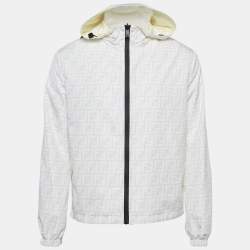 Fendi White Zucca Print Nylon Reversible Windbreaker Jacket XS