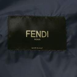 Fendi Multicolor Printed Synthetic Logo Mania Puffer Vest L