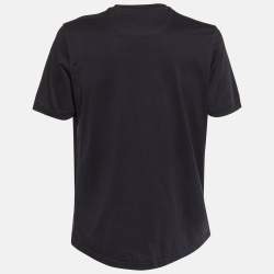 Pre Owned Fendi Navy Blue Logo Printed Cotton Knit T-Shirt XXL