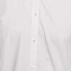 Fendi White FF Print Collar Cotton Long Sleeve Shirt L