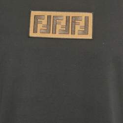 Fendi Black FF Applique Jersey T-Shirt XL