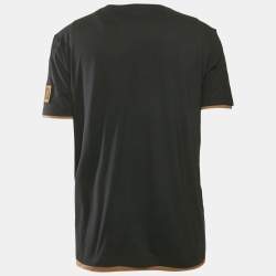 Fendi Black FF Sleeve Applique Jersey Layered T-Shirt L