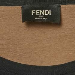 Fendi Black FF Sleeve Applique Jersey Layered T-Shirt L