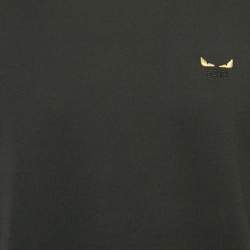 Fendi Black Monster Eyes Embroidered Jersey T-Shirt XL