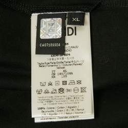 Fendi Black Zucca Applique Jersey Crewneck T-Shirt XL