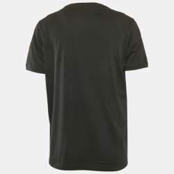 Fendi Black Zucca Applique Jersey Crewneck T-Shirt XL