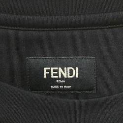 Pre Owned Fendi Black Logo Embossed Cotton Jersey T-Shirt XL