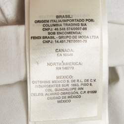 Pre Owned Fendi White Printed Jersey Crewneck T-Shirt L
