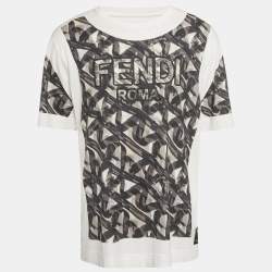 Fendi Black Jokarl Print Cotton Long Sleeve T-Shirt L Fendi