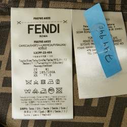 Pre Owned قميص فاندي أزرار أمامية حرير مطبوع مونوغرام زوكا بني مقاس كبير