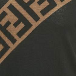 Pre Owned Fendi Black Zucca Intarsia Wool Knit Pullover S