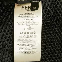Pre Owned Fendi Black Logo Mesh Hooded Jacket XL