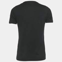 Pre Owned Fendi Black Monster Bug Zipper Detail Cotton T-Shirt M