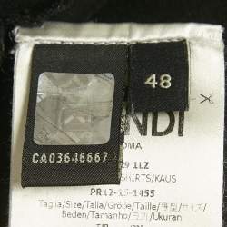 Pre Owned Fendi Black Monster Bug Zipper Detail Cotton T-Shirt M