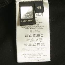 Pre Owned Fendi Black Monster Bug Zipper Detail Cotton T-Shirt M