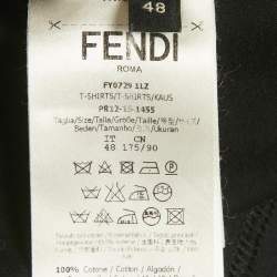 Pre Owned Fendi Black Monster Bug Zipper Detail Cotton T-Shirt M