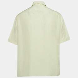 Pre Owned Fendi Green FF Print Silk Short Sleeve Shirt L