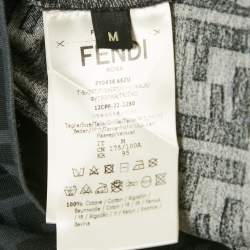 مملوكة مسبقًا تي شيرت فندي قطن مطبوع شعار FF أخضر مقاس متوسط (ميديوم)