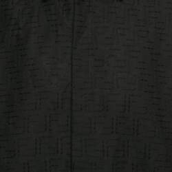 Pre Owned Fendi Black FF Embroidered Linen Short Sleeve Shirt XL