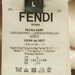 Pre Owned Fendi Beige FF Jacquard Linen Oversize Shirt L