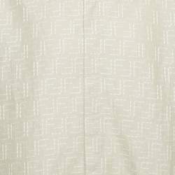 Pre Owned Fendi Beige FF Jacquard Linen Oversize Shirt L