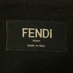 Pre Owned Fendi Black FF Rhinestone Applique Jersey T-Shirt XXL