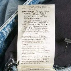 Pre Owned Fendi Blue Zucca Applique Denim Slim Fit Jeans S/Waist 29"