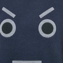 Pre Owned كنزة فنْدي تريكو صوف أزرق بحري مونستر مقاس كبير جدًا - أكسترا أكسترا لارج