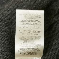 مملوكة مسبقًا Fendi Grey Bulb Embossed Rib Knit Crewneck Sweater L