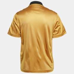 مملوكة مسبقًا تي شيرت فنـدي أسود بأكمام FF مطبقة جيرسيه مزدوج مقاس كبير (لارج)